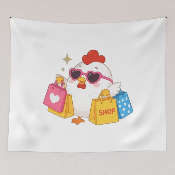 Item preview, Cute Shopping Chicken Kawaii Sticker designed and sold by DailyDoodlesBySumbul.