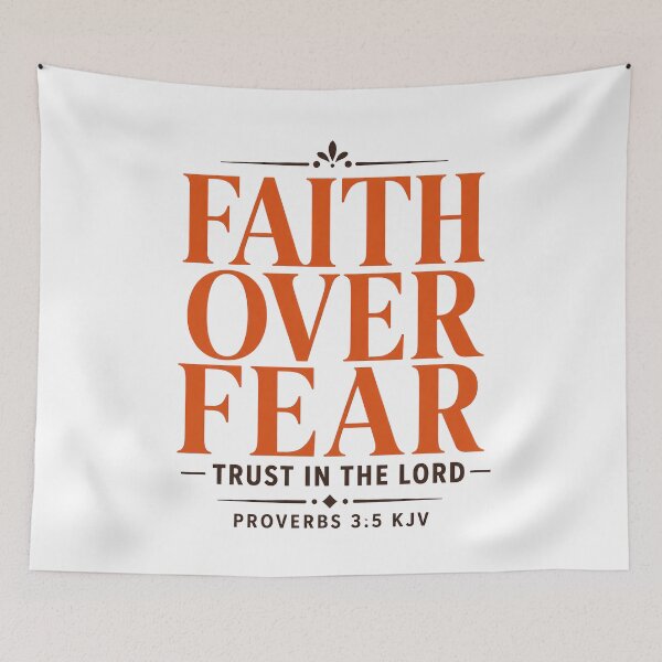 Item preview, Faith Over Fear Proverbs 3:5 KJV Trust In The Lord Christian Design designed and sold by FaithThroughEverySeason.