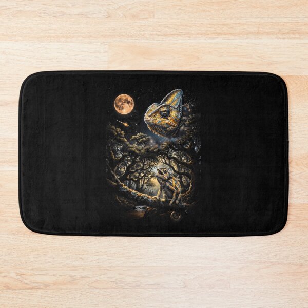 Item preview, Mystical Chameleon Forest Howling At Moon Reptile Art designed and sold by d247.