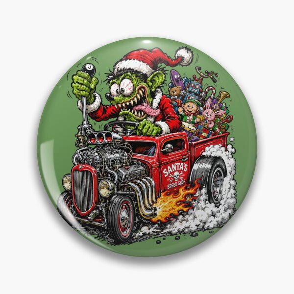 Item preview, Wild Funny Crazy Christmas Monster Hotrod Santa designed and sold by hobrath.