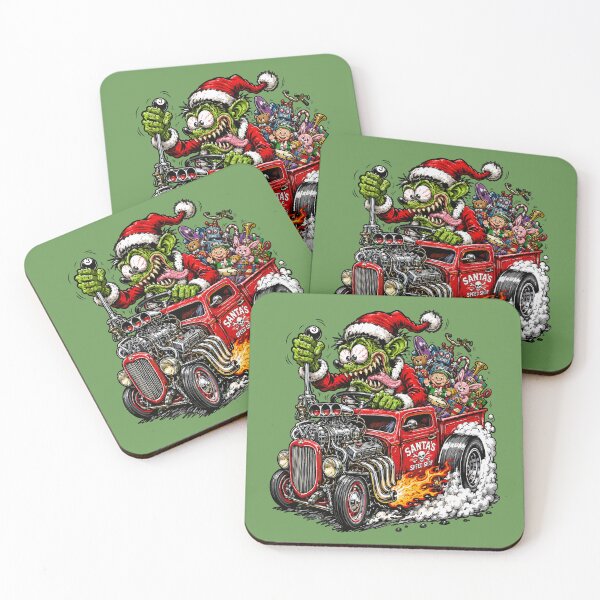 Item preview, Wild Funny Crazy Christmas Monster Hotrod Santa designed and sold by hobrath.