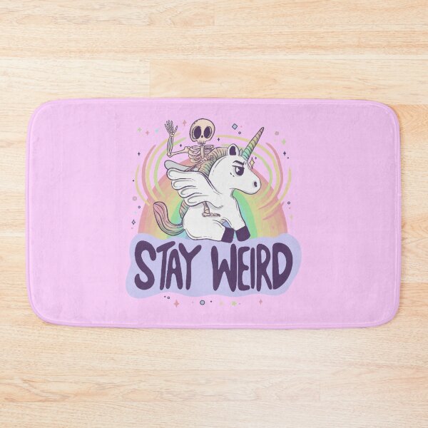 Item preview, Stay Weird - Skeleton Rides a Unicorn into the Sun designed and sold by adnane1081.
