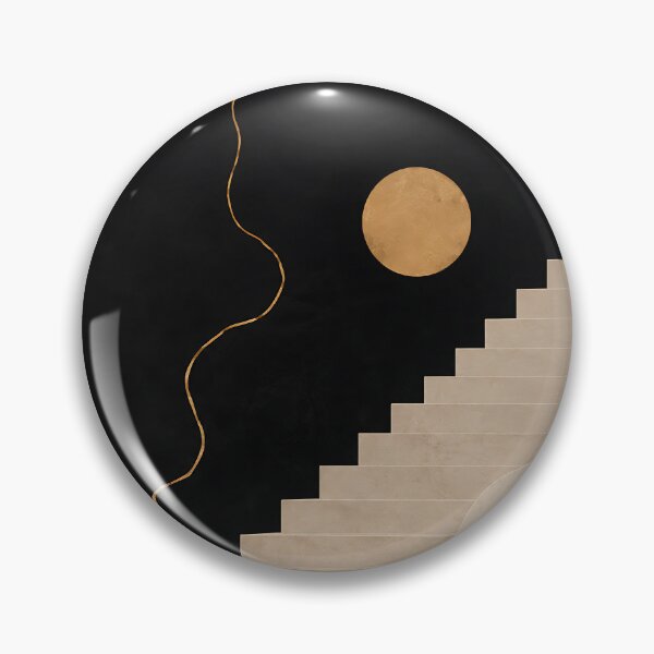 Item preview, Surreal Marble Staircase Golden Moon Dark Architecture designed and sold by Aureva Arts Shop.