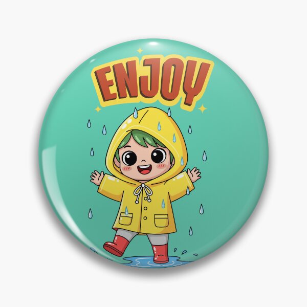 Item preview, Enjoy the Rain : cute kid in yellow raincoat designed and sold by Kirtikdesigns.