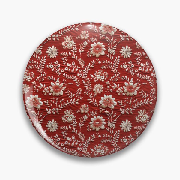 Item preview, Vintage Red Floral Embroidery Pattern designed and sold by LouieVanille.