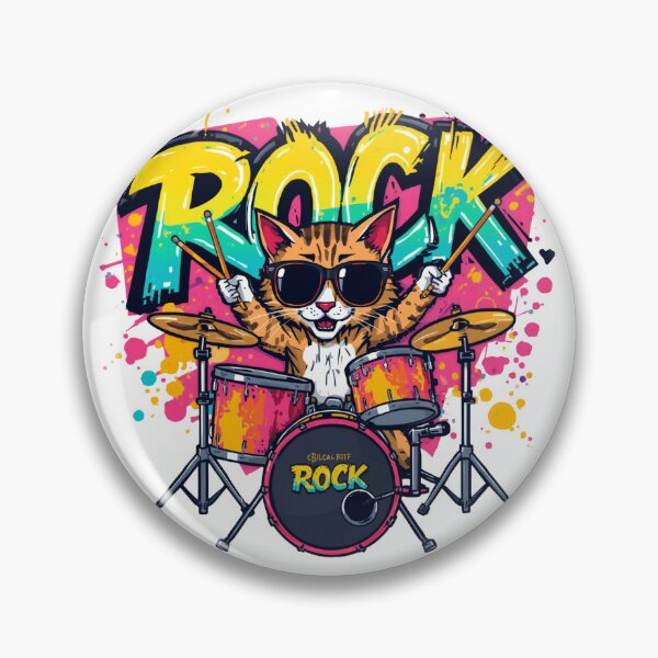 Item preview, Rock Cat Drummer designed and sold by ArtCraftLab.