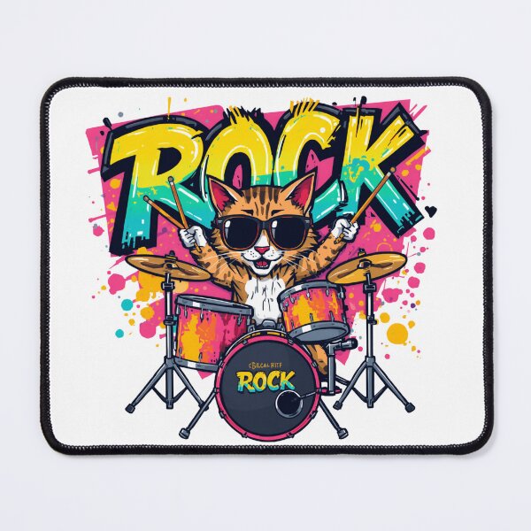 Item preview, Rock Cat Drummer designed and sold by ArtCraftLab.