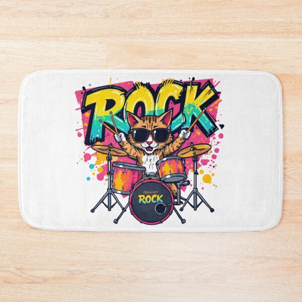 Item preview, Rock Cat Drummer designed and sold by ArtCraftLab.
