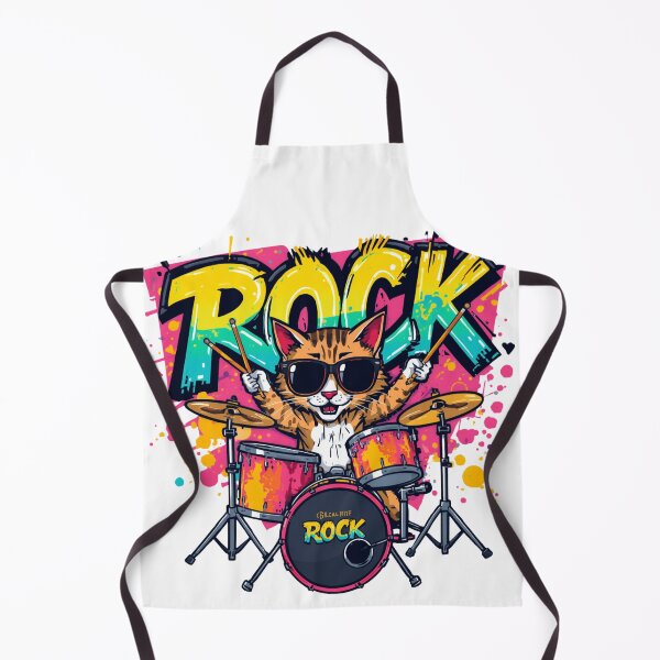 Item preview, Rock Cat Drummer designed and sold by ArtCraftLab.