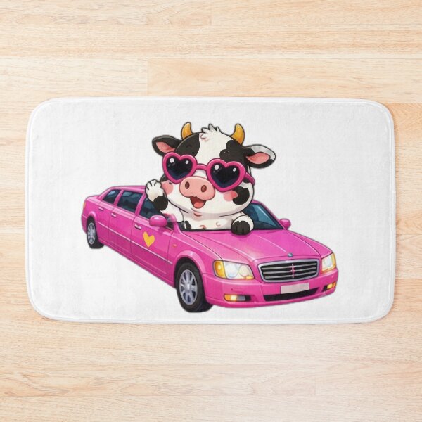 Item preview, Cute Cow Driving Pink Car Kawaii Sticke designed and sold by DailyDoodlesBySumbul.