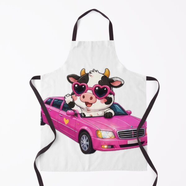 Item preview, Cute Cow Driving Pink Car Kawaii Sticke designed and sold by DailyDoodlesBySumbul.