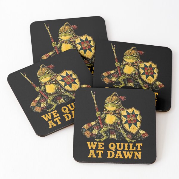 Item preview, Cute Frog Knight We Quilt At Dawn Funny Quilting Lovers Gift designed and sold by Rahamkshop.