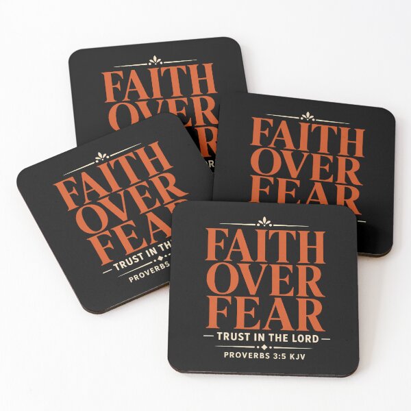 Item preview, Faith Over Fear Proverbs 3:5 KJV Trust In The Lord Christian Design_Dark Version designed and sold by FaithThroughEverySeason.