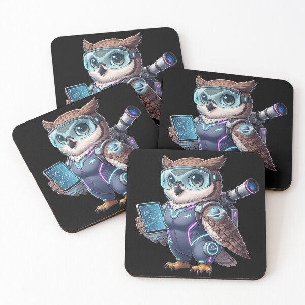 Item preview, NJ-005 | Lady Astro Owl | Space Scientist designed and sold by D4NC1G3R®.