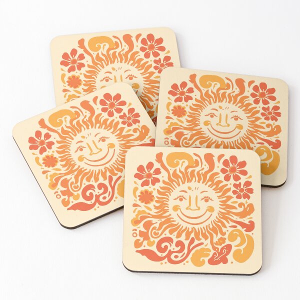 Item preview, Retro 70s Groovy Sun Flowers Boho designed and sold by AEVORI.