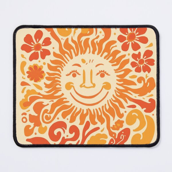 Item preview, Retro 70s Groovy Sun Flowers Boho designed and sold by AEVORI.