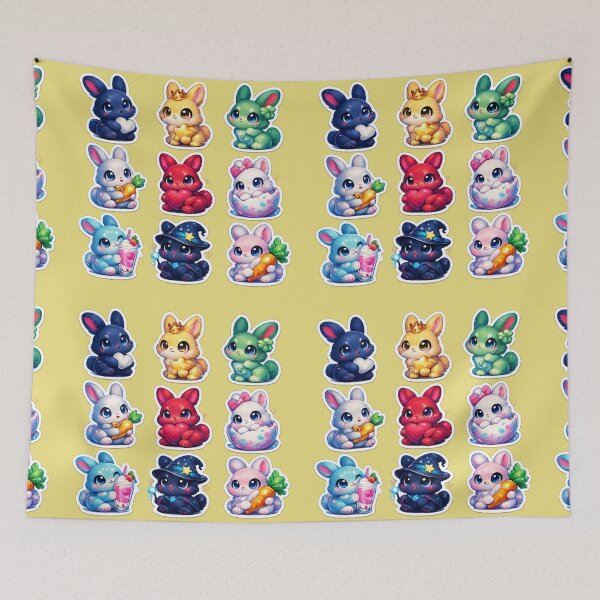 Item preview, Cute Chibi Rabbit Sticker Sheet designed and sold by KrishAuraa.