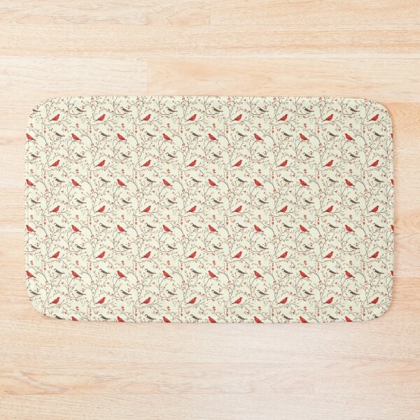 Item preview, Vintage Beige and Red Bird Pattern designed and sold by LouieVanille.