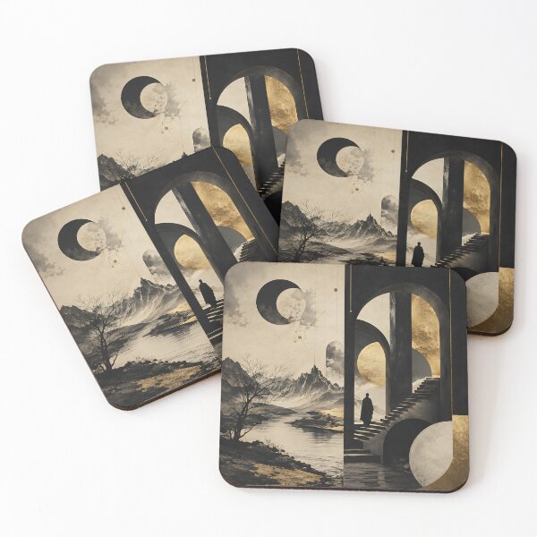 Item preview, Between Worlds Dark Surreal Diptych Art designed and sold by Aureva Arts Shop.