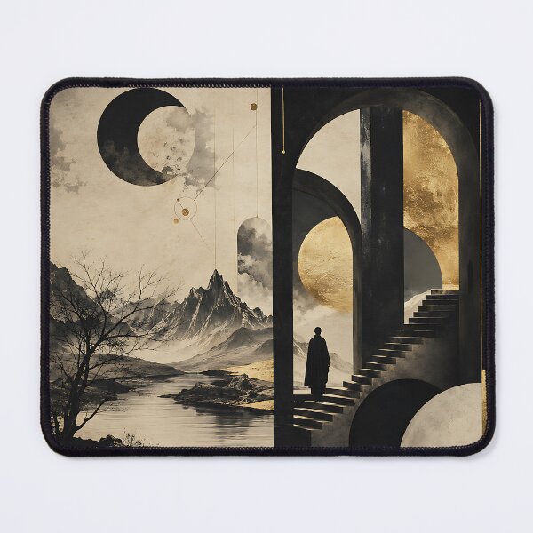 Item preview, Between Worlds Dark Surreal Diptych Art designed and sold by Aureva Arts Shop.