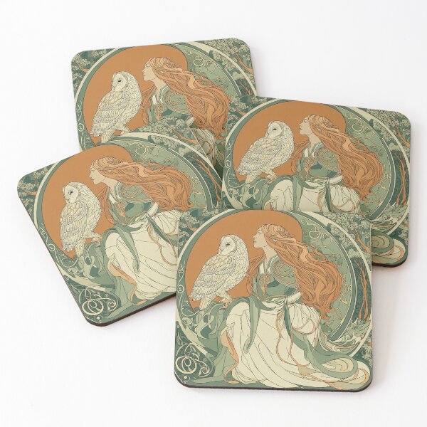 Item preview, Celtic Owl Goddess Art Nouveau Mucha Style designed and sold by ExpressoJungle.