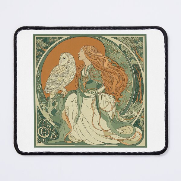 Item preview, Celtic Owl Goddess Art Nouveau Mucha Style designed and sold by ExpressoJungle.