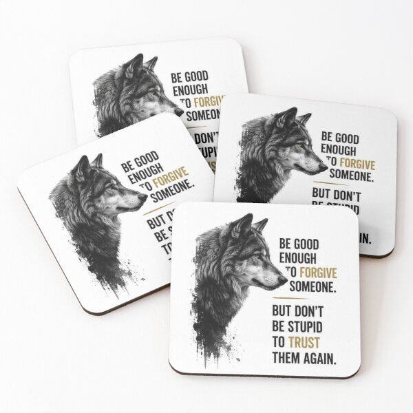 Item preview, Be Good Enough To Forgive - Muted Gold Wolf Mindset Sticker designed and sold by Scro-Ciob-Shop.