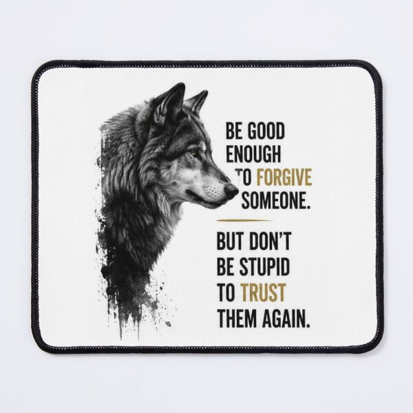 Item preview, Be Good Enough To Forgive - Muted Gold Wolf Mindset Sticker designed and sold by Scro-Ciob-Shop.