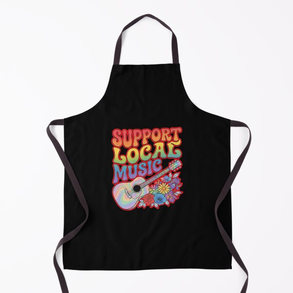 Item preview, Support Local Music Retro Groovy Acoustic Guitar designed and sold by creativerooney.