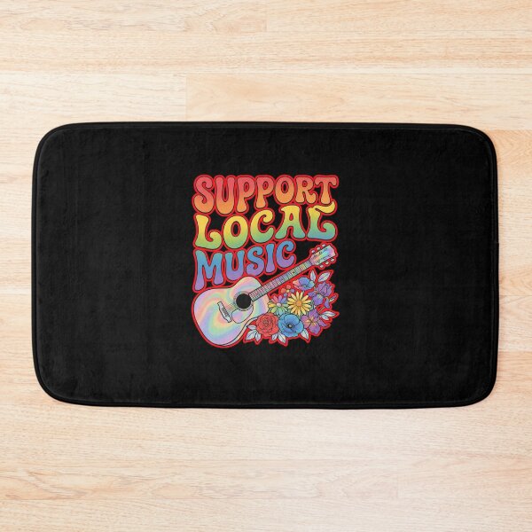 Item preview, Support Local Music Retro Groovy Acoustic Guitar designed and sold by creativerooney.