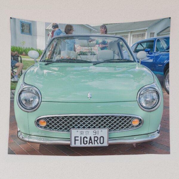 Item preview, 1991 Nissan Figaro Retro Fixed-Profile Convertible Isolated Car Art Poster designed and sold by RichFrancoCars.