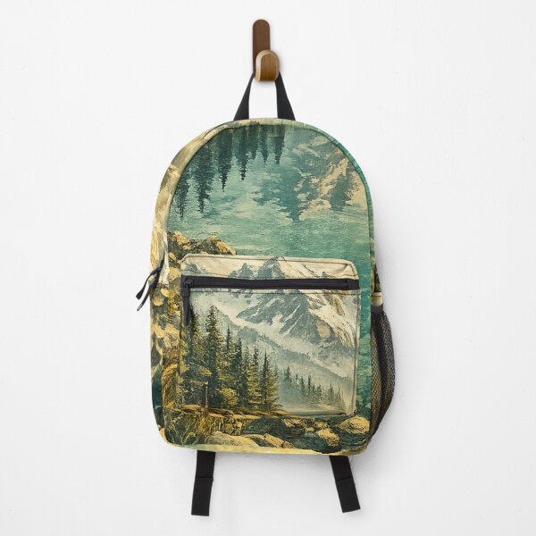 Item preview, Alpine Serenity: Snow Peak Lake Retreat With Wooden Dock Landscape designed and sold by irfanshikh.
