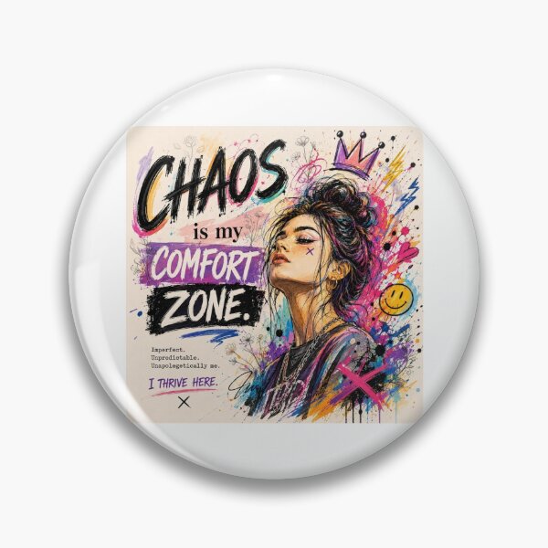 Item preview, Chaos Is My Comfort Zone Crown Girl Boss Colorful Street Art Quote designed and sold by Leogasup.