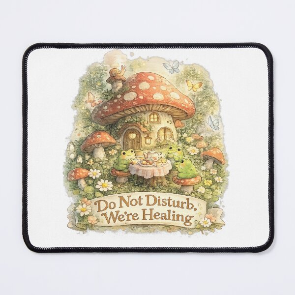 Item preview, Do Not Disturb, We're Healing – Cozy Frog Tea Party Mushroom Cottage Fairycore designed and sold by NarpLTD.