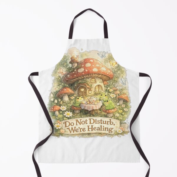 Item preview, Do Not Disturb, We're Healing – Cozy Frog Tea Party Mushroom Cottage Fairycore designed and sold by NarpLTD.