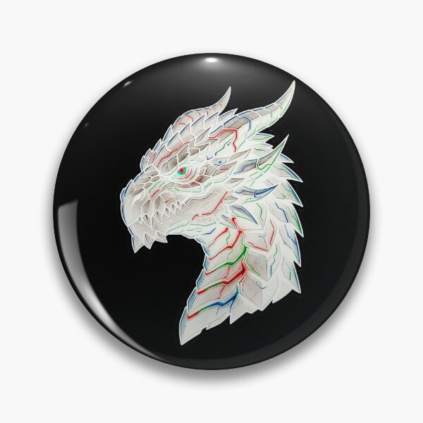 Item preview, White Cyber Mecha Dragon Laser RGB Gaming Sticker designed and sold by bug4j_DragonLab.
