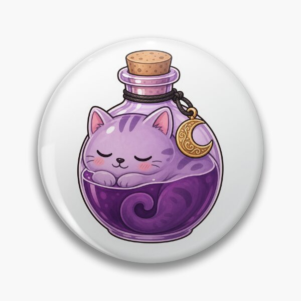 Item preview, Cat Shaped Purple Potion Bottle designed and sold by The-Art-of-D.