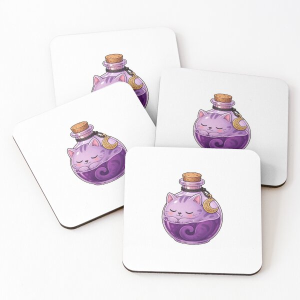 Item preview, Cat Shaped Purple Potion Bottle designed and sold by The-Art-of-D.