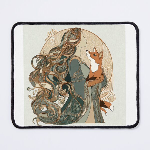 Item preview, Celtic Fox Goddess Art Nouveau Mucha Style Design designed and sold by ExpressoJungle.