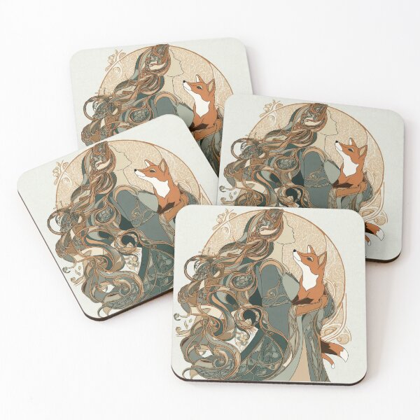 Item preview, Celtic Fox Goddess Art Nouveau Mucha Style Design designed and sold by ExpressoJungle.