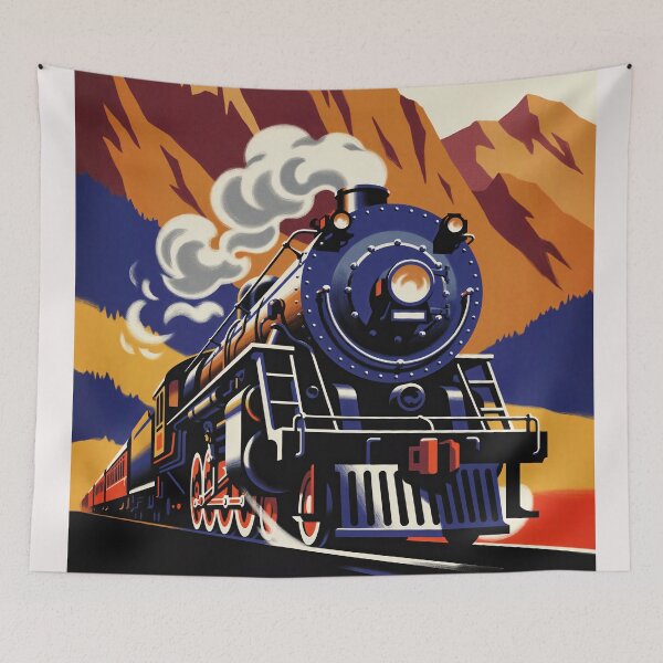 Item preview, Canadian Pacific Railway Vintage Travel Poster T-Shirt | Retro Steam Locomotive Mountain Graphic | Classic Railfan Gift designed and sold by paulo silveira.