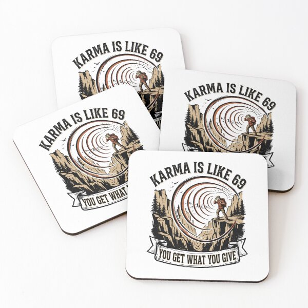Item preview, Karma Is Like 69 You Get What You Give Funny Adult Humor Retro Design designed and sold by get55shirt.