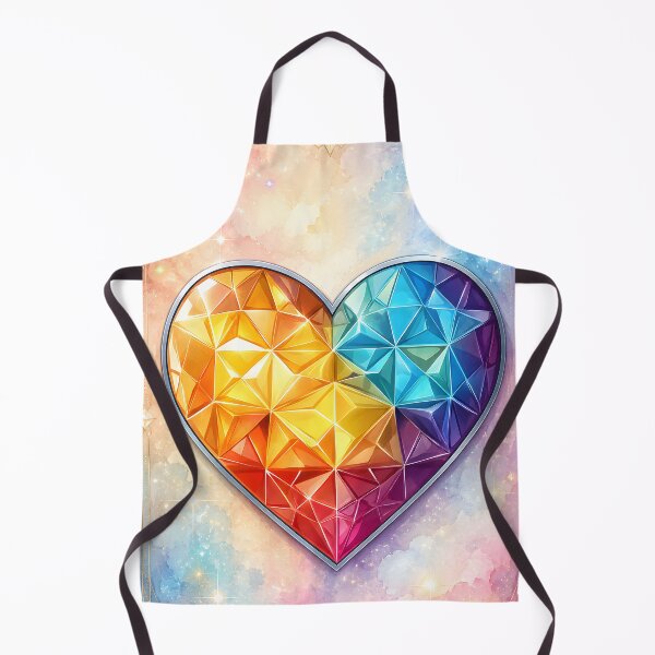 Item preview, Hearts 25 - Crystal Heart Rainbow Geometric Art designed and sold by NikaNavi.