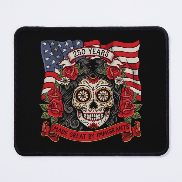 Item preview, 250 Years Made Great By Immigrants Patriotic History Lover Sugar Skull Lady designed and sold by Redgiant87x.