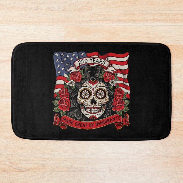 Item preview, 250 Years Made Great By Immigrants Patriotic History Lover Sugar Skull Lady designed and sold by Redgiant87x.