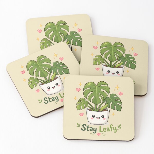 Artikelvorschau, Fröhliche Monstera-Pflanze – Bleib grün! | Süßes Kawaii-Geschenk für Pflanzenliebhaber entworfen und verkauft von PLANT LOVER'S PARADISE.