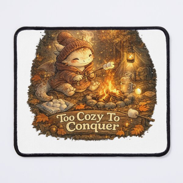 Item preview, Too Cozy To Conquer – Cozy Dragon Camping Campfire Fantasy Cottagecore designed and sold by NarpLTD.