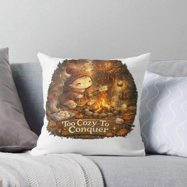 Item preview, Too Cozy To Conquer – Cozy Dragon Camping Campfire Fantasy Cottagecore designed and sold by NarpLTD.