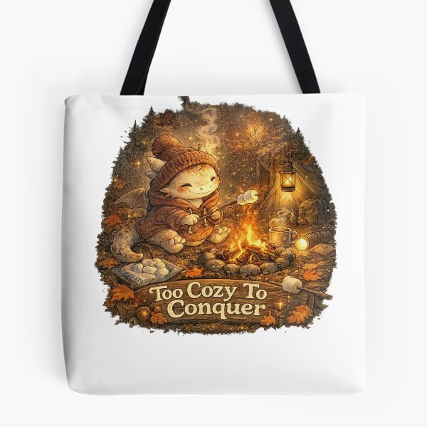 Item preview, Too Cozy To Conquer – Cozy Dragon Camping Campfire Fantasy Cottagecore designed and sold by NarpLTD.