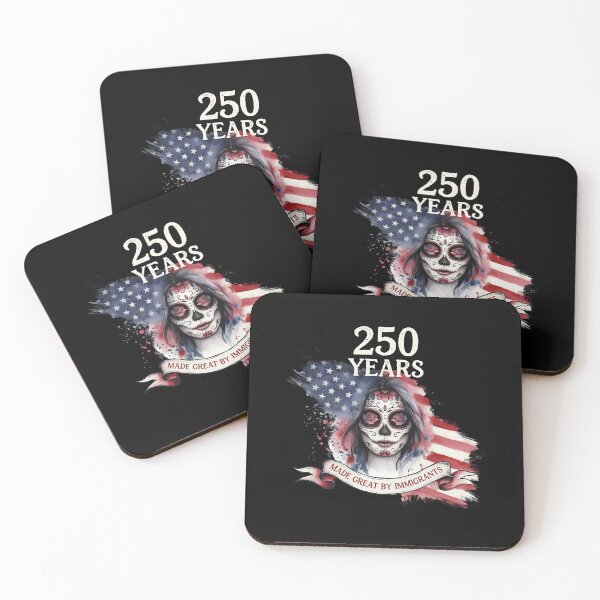Item preview, 250 Years Made Great By Immigrants Cultural Pride Sugar Skull Lady American Flag designed and sold by Redgiant87x.